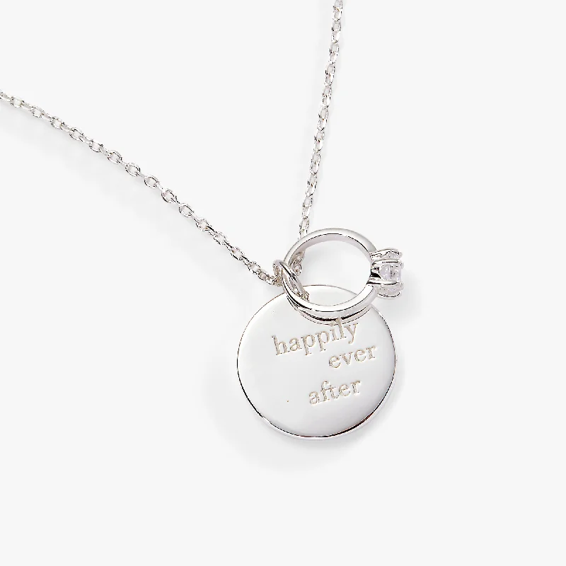 Women’s fashionable necklaces-“Happily Ever After” Duo Charm Pendant Necklace