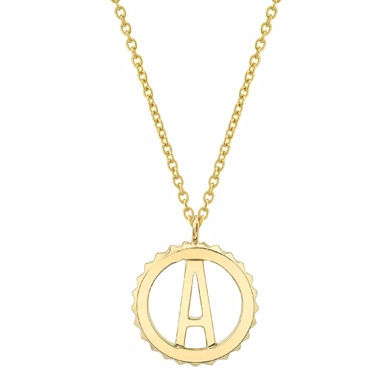 Women’s long-chain necklaces-Mini Tetra Initial Medallion