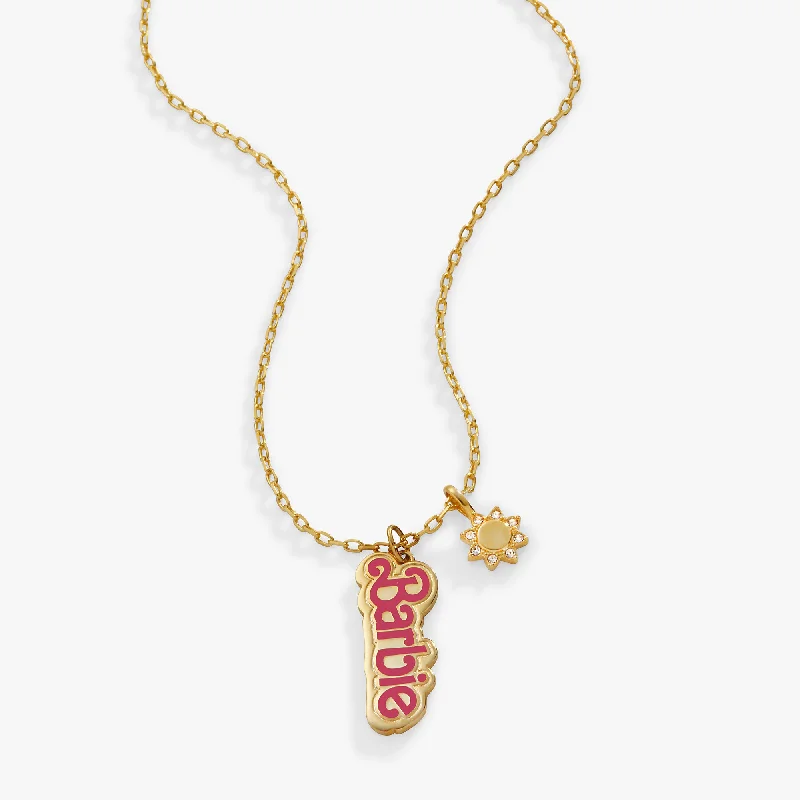 Women’s custom name necklaces-Barbie™ The Movie Barbie Duo Adjustable Necklace