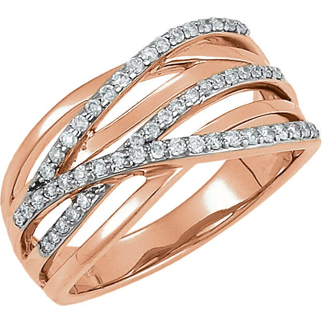 Women’s engagement rings with black diamonds-14K Rose Gold 1/3 CTW Diamond Ring