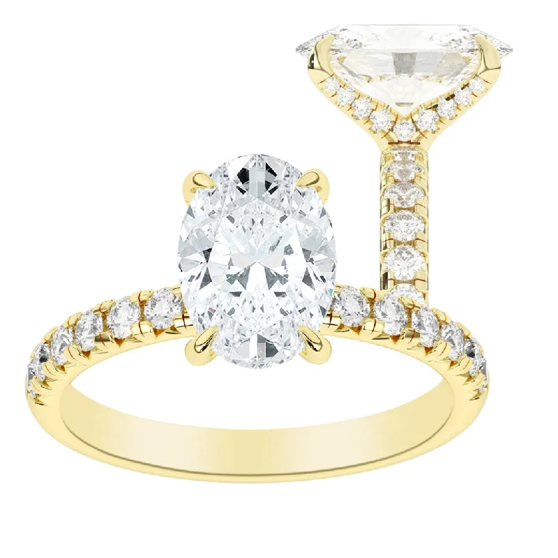 Women’s oval cut engagement rings-2.50ctw Certified Lab Grown Diamond Prong Engagement Ring