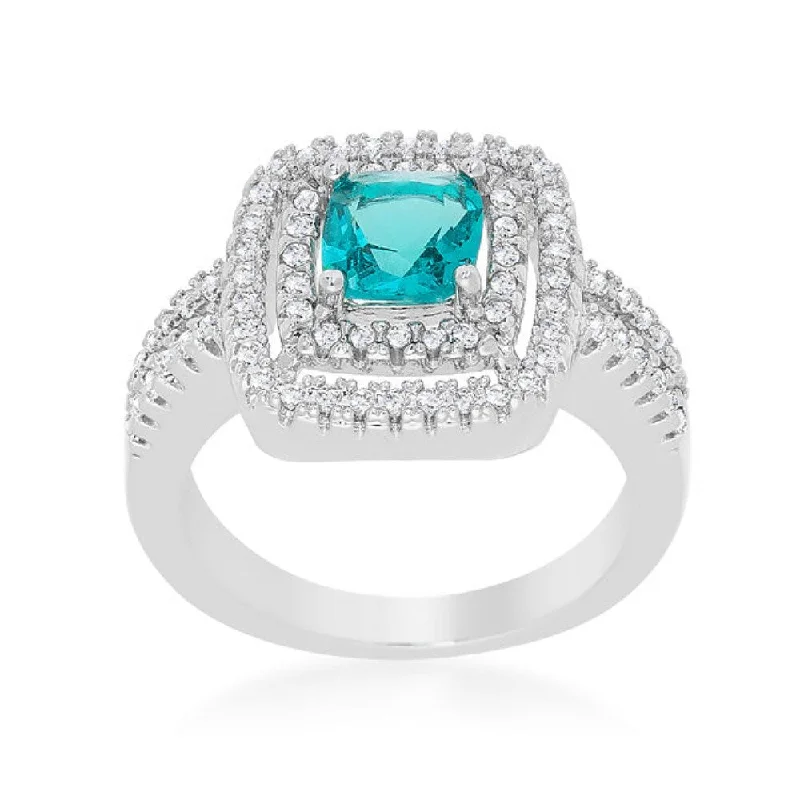 Women’s vintage engagement rings-Micro-Pave Aqua Vintage Ring