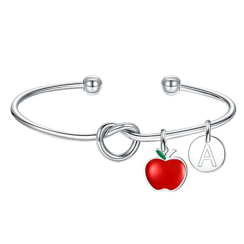 Women’s vintage bracelets-Elegant Letter Apple Stainless Steel Plating 14k Gold Plated Bangle