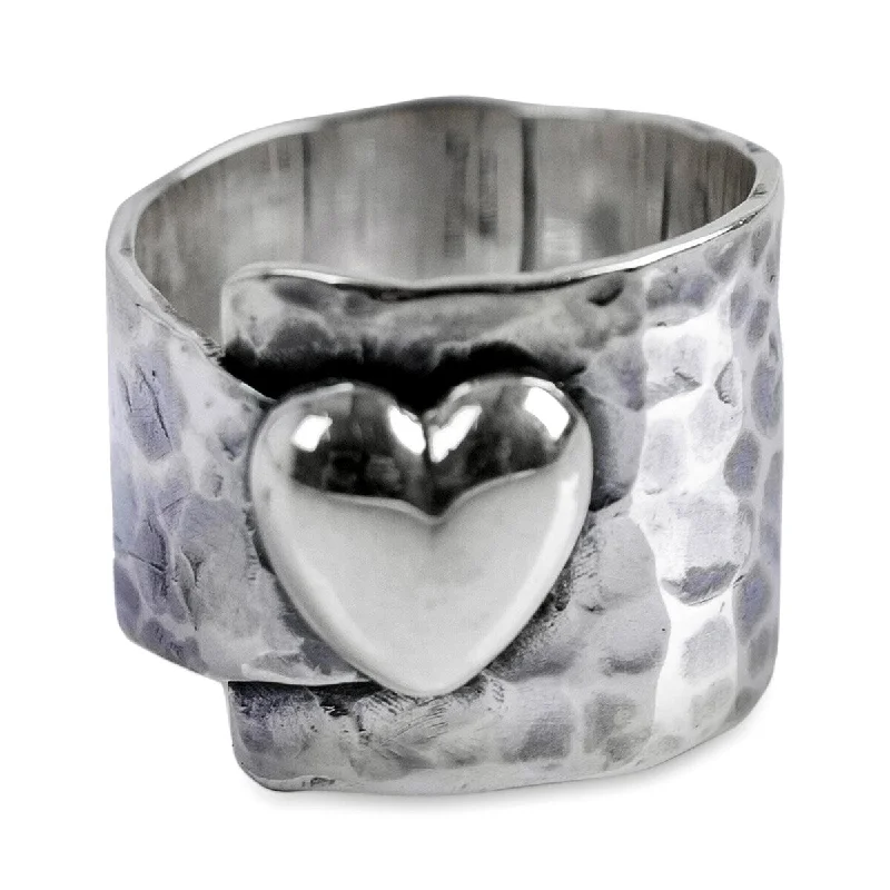 Women’s unique wedding rings-NOVICA Heartfelt Hug, Sterling silver cocktail ring