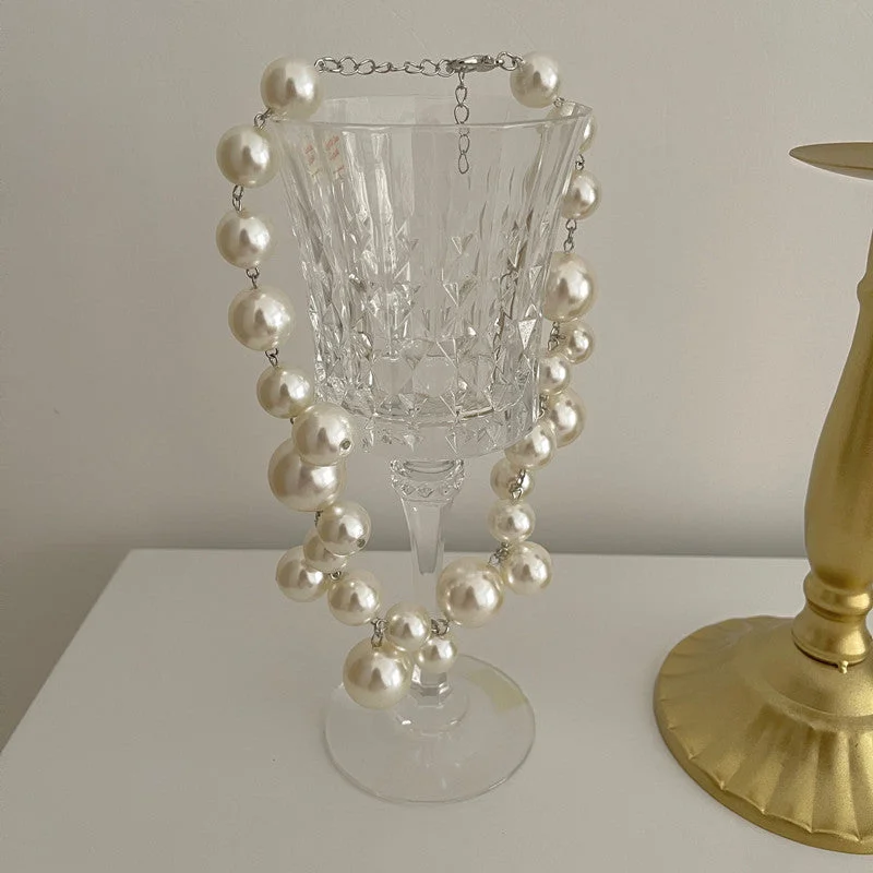 Imitation Pearl Grape Cluster Necklace