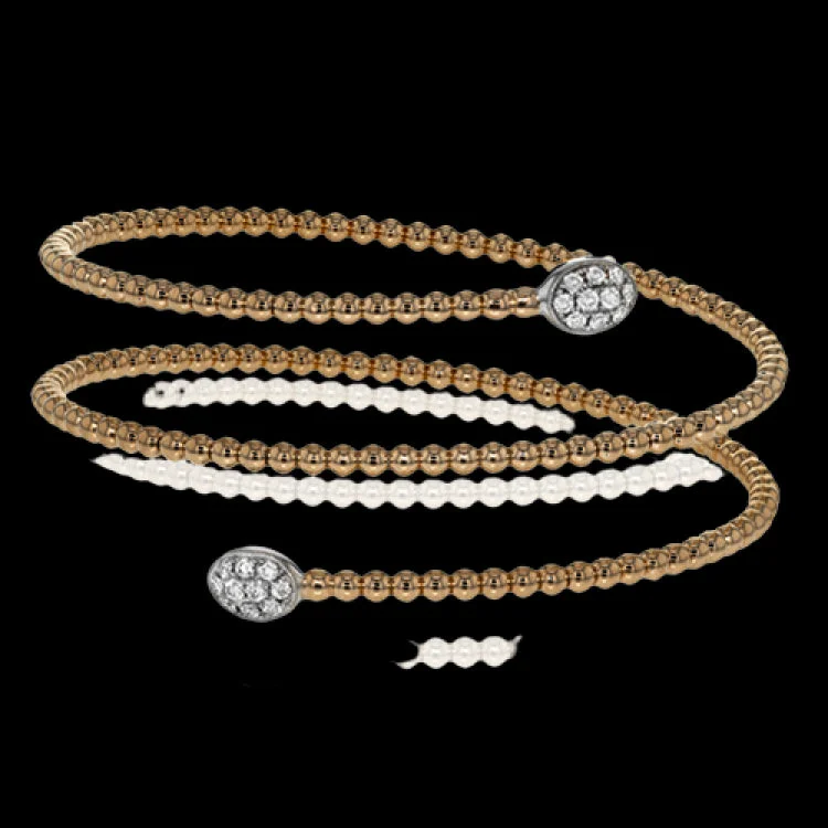 Women’s wrap-around bracelets-This triple twist bangle is incredibly comfortable and easy to wear, making it perfect for every occasion. A .30 ctw of white diamonds add the perfect amount of sparkle on either end. Perfect for stacking.