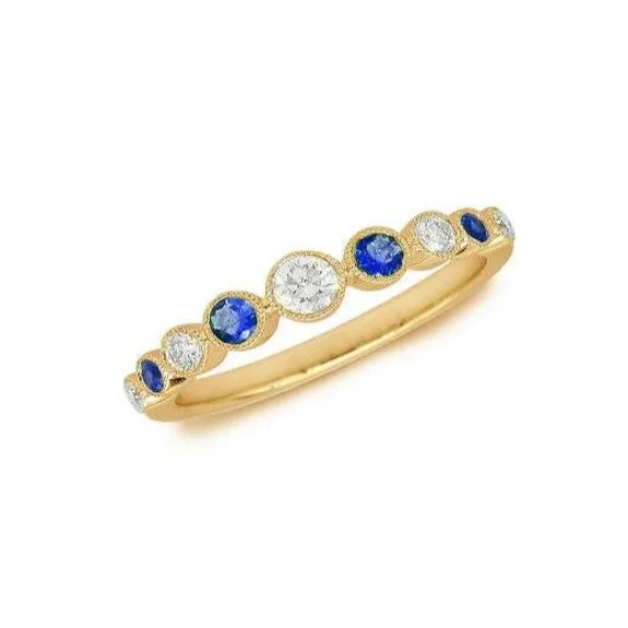 Women’s vintage halo engagement rings-Sapphire and Diamond Ring