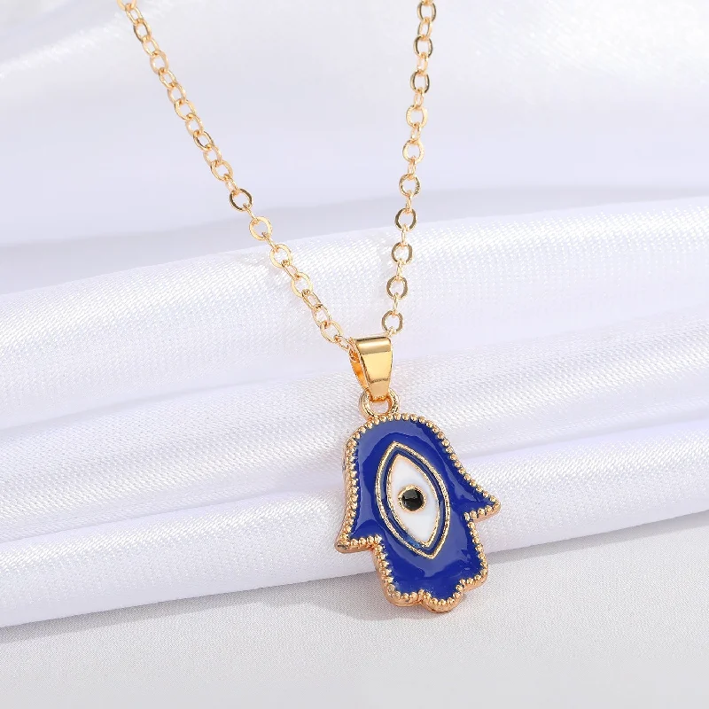 Dark Blue Palm Dark Blue Eye Necklace