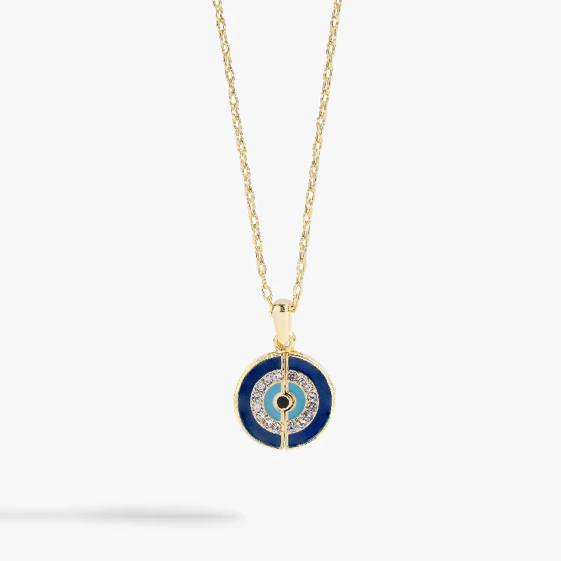 Women’s cross pendant necklaces-Evil Eye Mantra Necklace