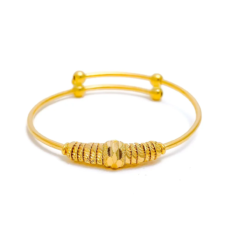 Women’s minimalist charm bracelets-Bright Radiant 22k Gold Baby Bangle