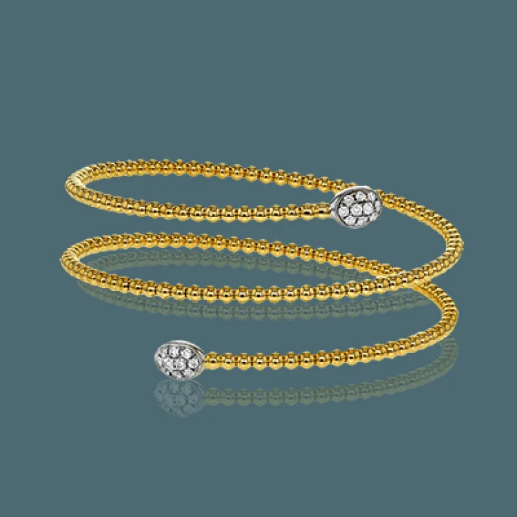 Women’s stackable bracelets-This triple twist bangle is incredibly comfortable and easy to wear, making it perfect for every occasion. A .30 ctw of white diamonds add the perfect amount of sparkle on either end. Perfect for stacking.