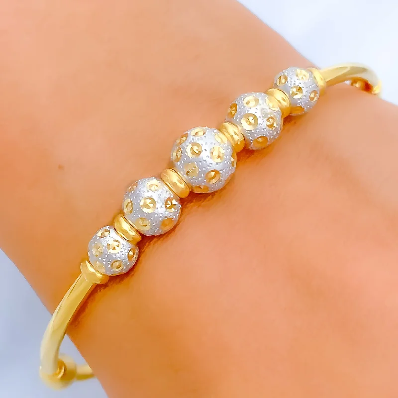 Women’s infinity bracelets-Shiny Palatial Orb 22k Gold Bangle Bracelet