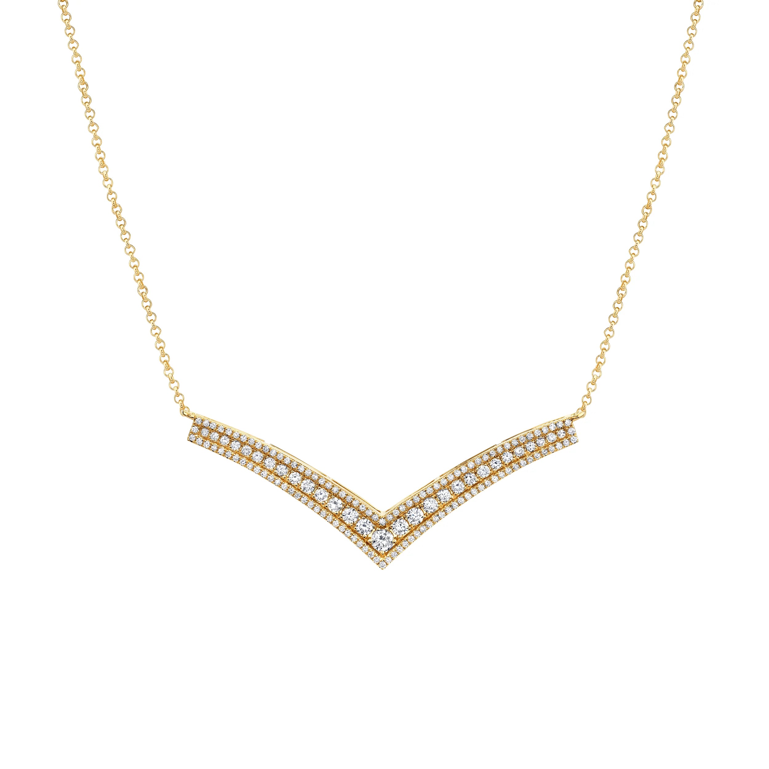 Women’s handcrafted gold necklaces-Europa Chevron Necklace