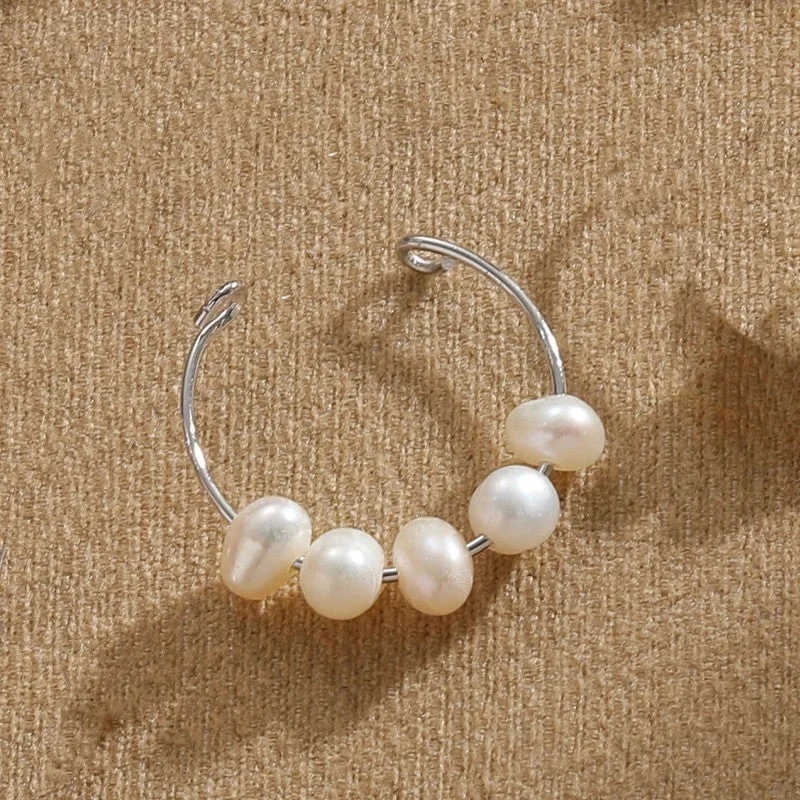 (5 Freshwater Pearls) Real Platinum