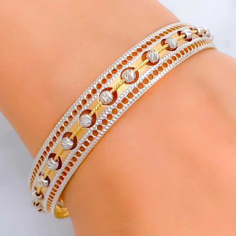 Women’s simple bangle sets-Impeccable Embellished 22k Gold Glam Bangle