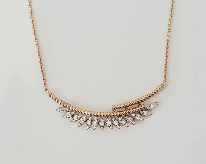 Women’s multi-stone necklaces-14kt Rose Gold Diamond Necklace