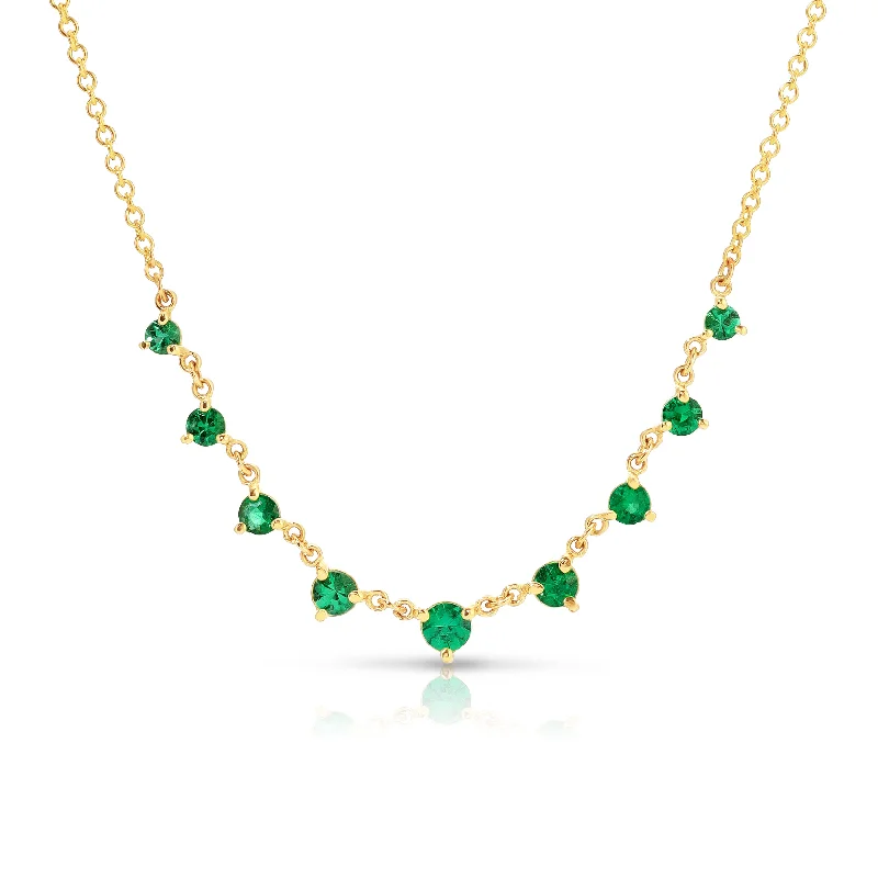 Women’s initial necklaces-Green Emerald Mini Starstruck Necklace