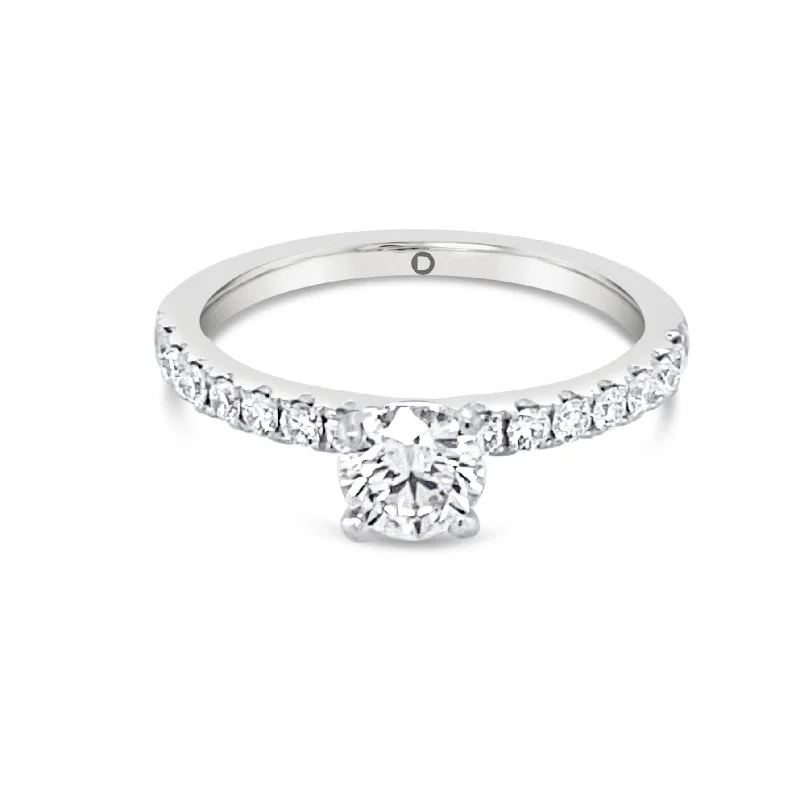 Women’s two-tone engagement rings-Four Prong Brilliant cut Diamonds Classic Engagement Ring