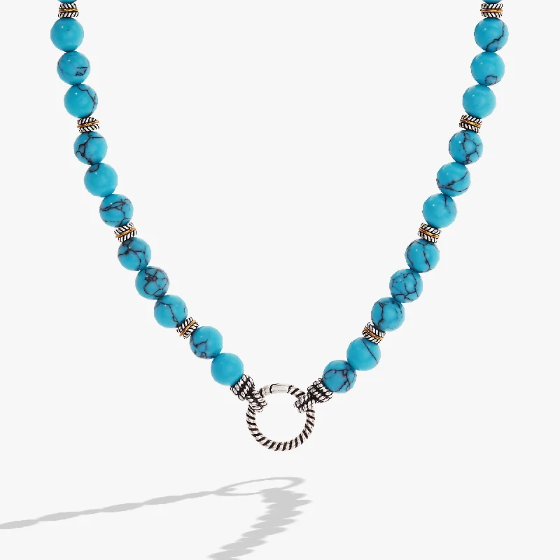 Women’s lock pendant necklaces-Untamed Turquoise Beaded Necklace