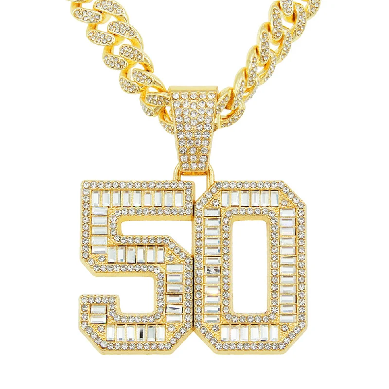 Golden-50cm Cuban Link Chain