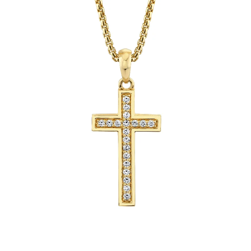 Women’s choker necklaces-Men's Pave Cross