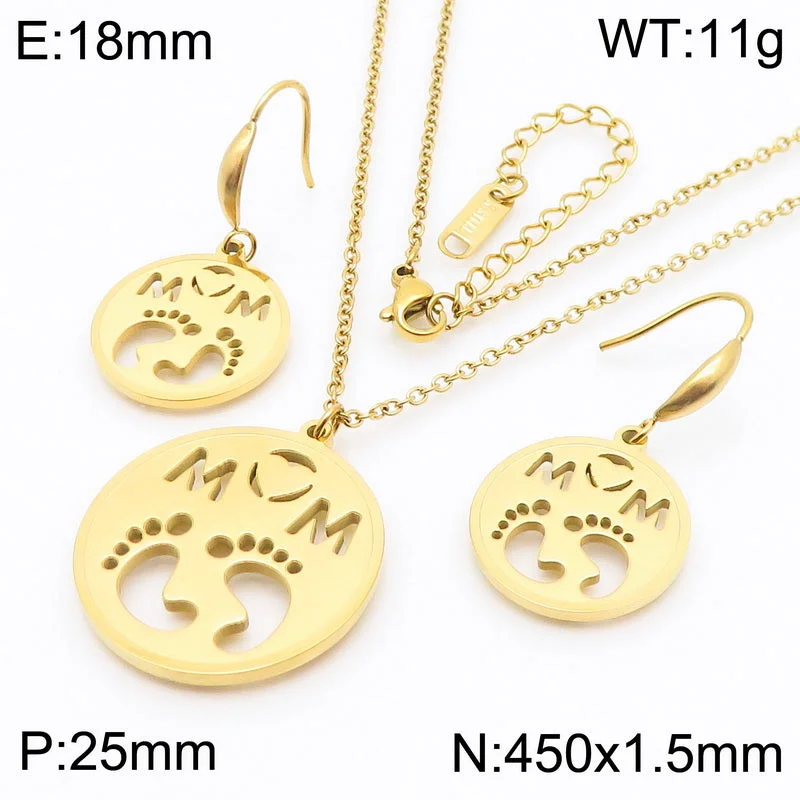 Gold Necklace Earrings-KLX