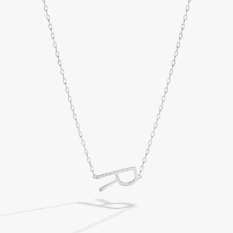 Women’s pendant necklaces-Initial R Precious Elongated Necklace