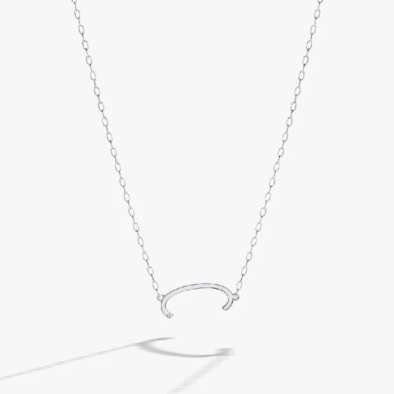 Women’s custom name necklaces-Initial C Precious Elongated Necklace