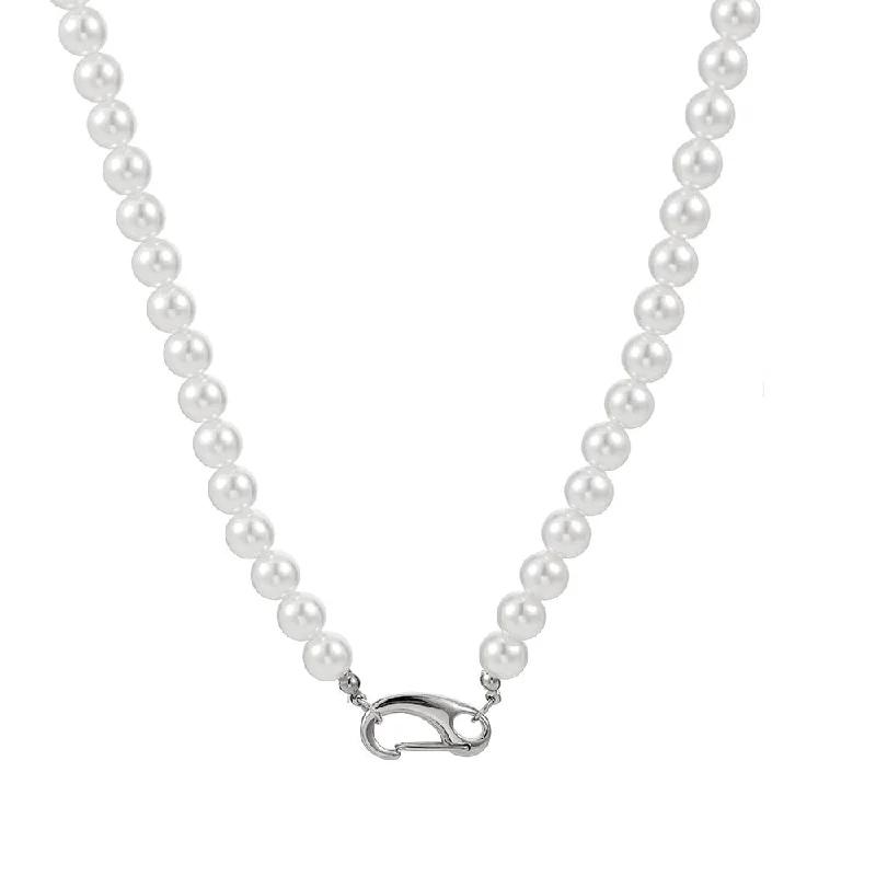 Women’s sterling silver heart necklaces-Simple Style Round Stainless Steel Beaded Pendant Necklace