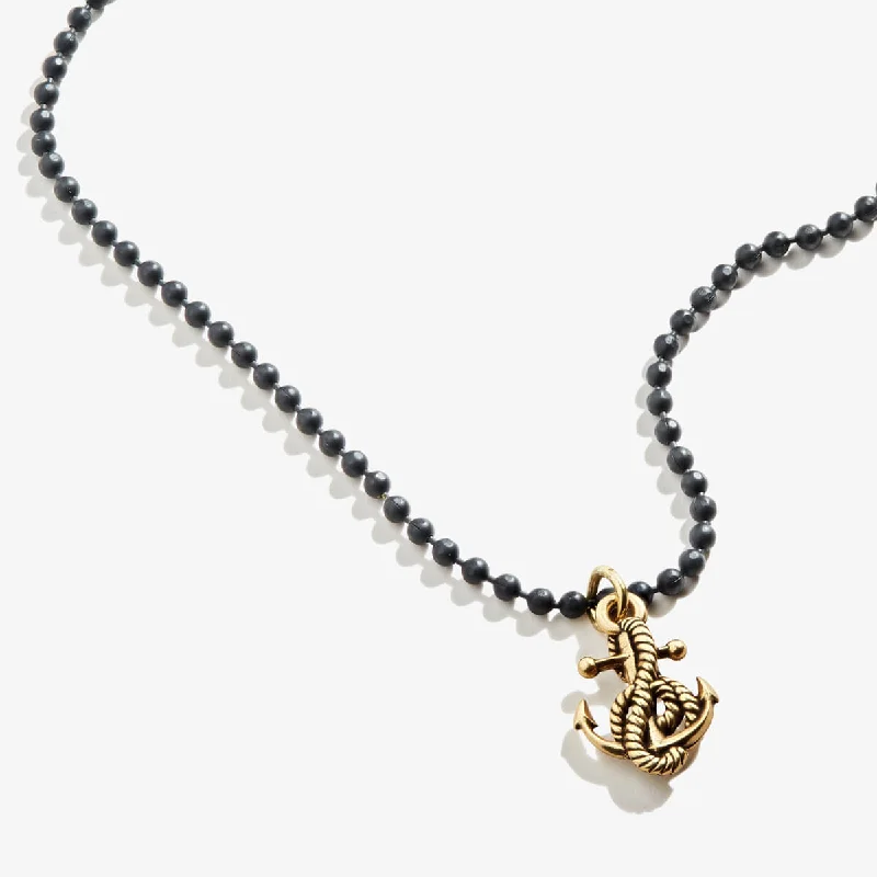 Women’s delicate necklaces-Anchor Ball Chain Necklace, Men's