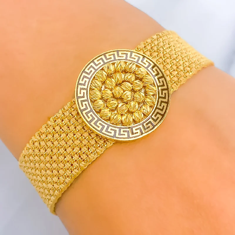 Women’s luxury diamond bracelets-Radiant Orb Dial 21k Gold Bracelet