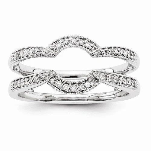 Women’s vintage-inspired diamond engagement rings-14k White Gold Diamond Ring Wrap