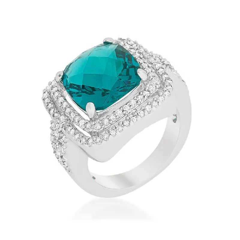 Women’s gold wedding bands-Candy Aqua Cocktail Ring