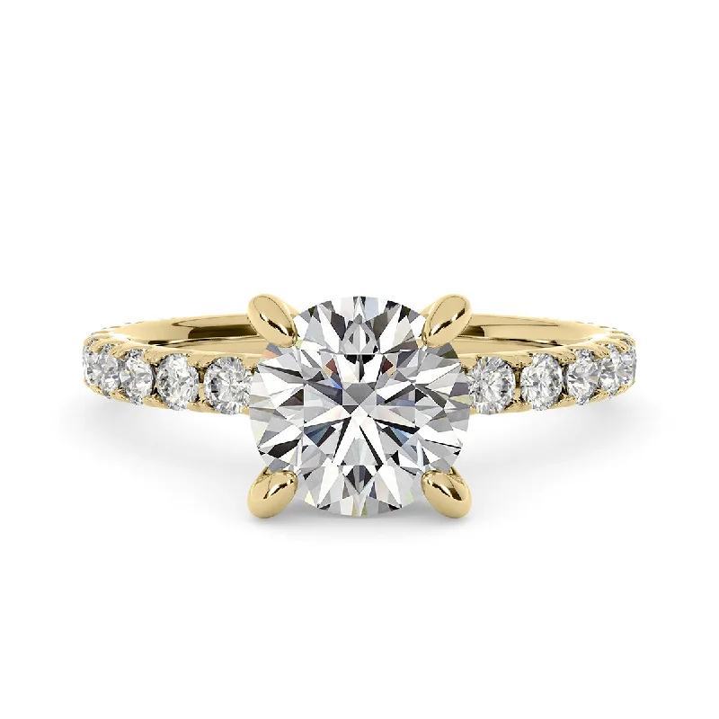 Women’s cushion halo engagement rings-Diamond Engagement Ring