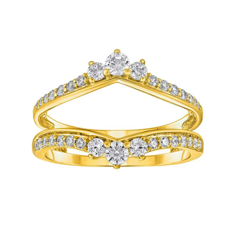 Women’s affordable engagement rings under $1000-5/8ctw Diamond Ring Guard