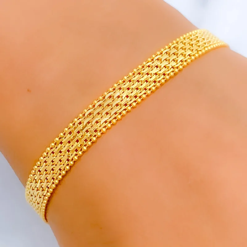 Women’s friendship bracelets-Gorgeous 22k Gold Flat Chain Bracelet