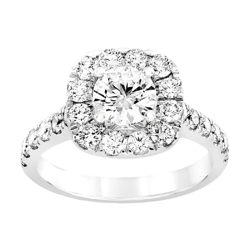 Women’s solitaire engagement rings-1ctw Certified Lab Grown Diamond Halo Engagement Ring