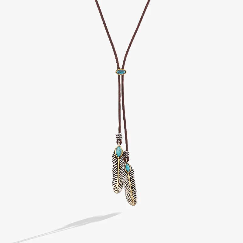 Women’s birthstone pendant necklaces-Untamed Turquoise Lariat Necklace