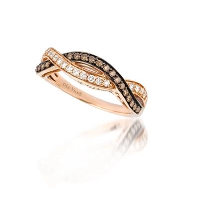 Women’s fancy diamond engagement rings-Le Vian 14K Strawberry Gold Infinity Chocolate and Vanilla Diamond Ring