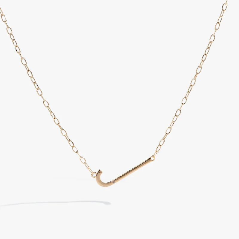 Women’s heart-shaped necklaces-Initial J Precious Elongated Necklace