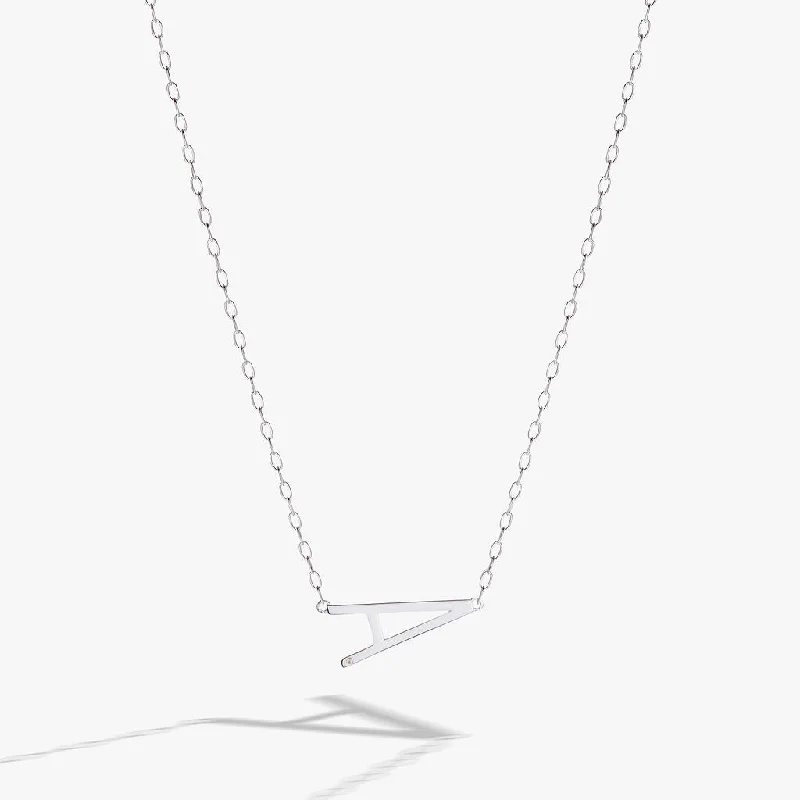 Women’s handcrafted gold necklaces-Initial A Precious Elongated Necklace