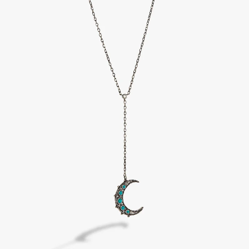 Women’s diamond pendants-Turquoise Lariat Necklace