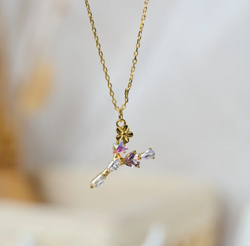 Women’s birthstone necklaces-Initial - Y