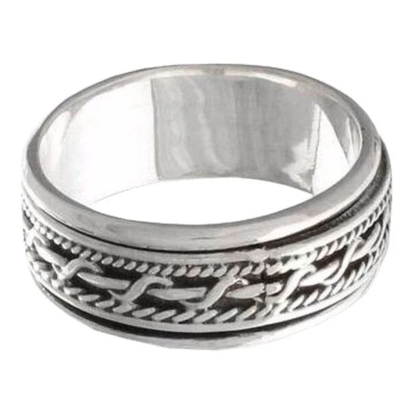 Women’s bridal rings-NOVICA Handmade Sterling Silver 'Knots' Band Ring (Indonesia)