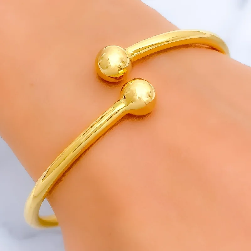 Women’s handmade bracelets-Ornate Lavish 22K Gold Bangle Bracelet