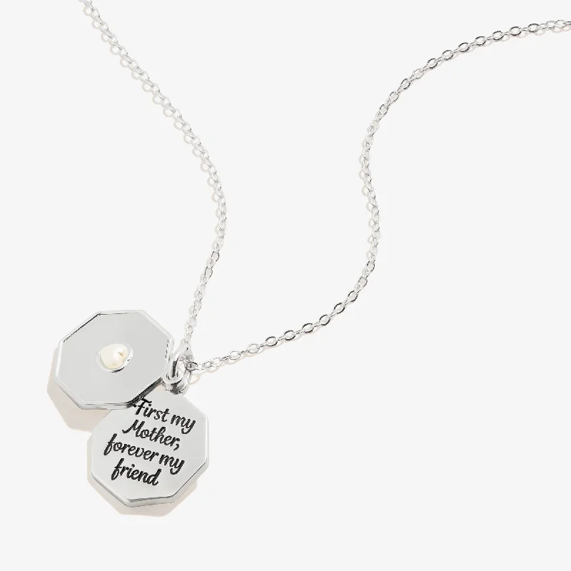 Women’s double-chain necklaces-'First My Mother, Forever My Friend' Slider Charm Necklace