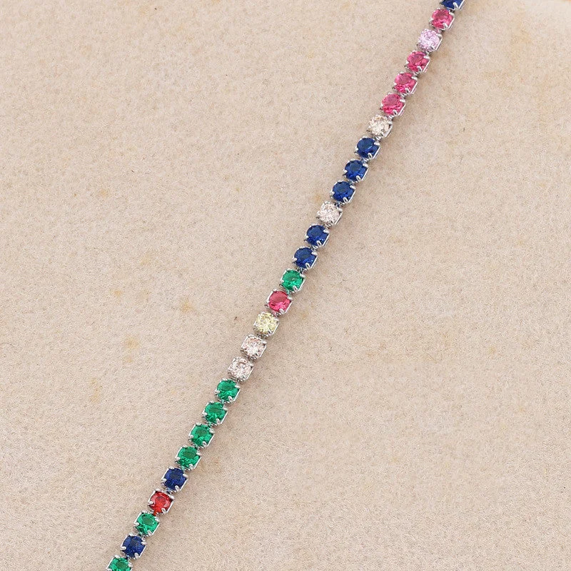 2mm Colorful Crystals-White Gold Color