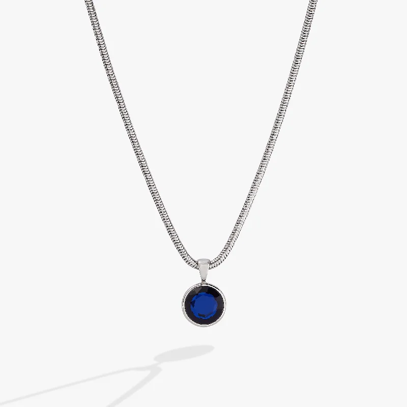 Women’s tennis necklaces-Sapphire Crystal Necklace