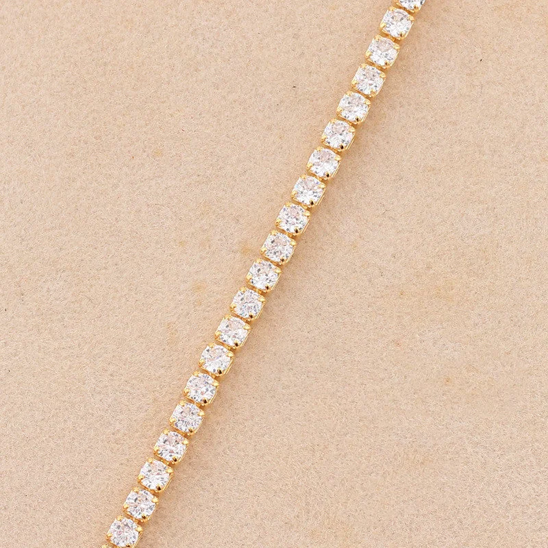 3mm White Diamond-Gold