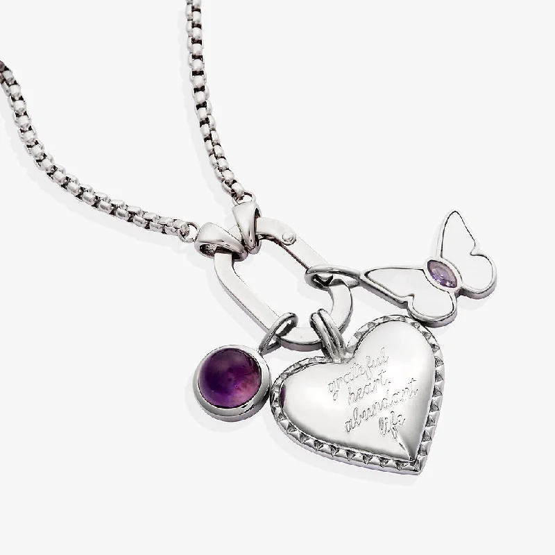 Women’s charm necklaces-Heart Trio Interchangeable Charm Necklace